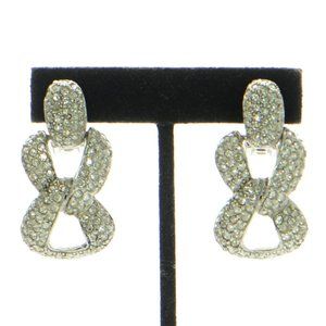 Oscar de la Renta Crystal Clip On Earrings